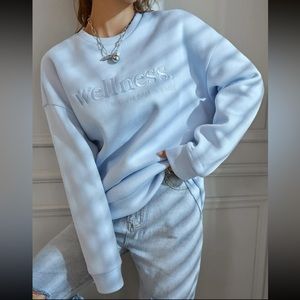 Embroidered drop shoulder sweatshirt